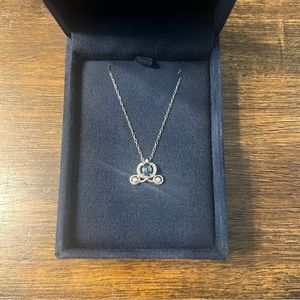 Disney Enchanted Blue Topaz Carriage Necklace